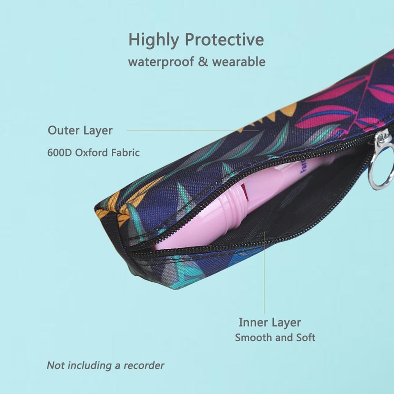 Farcaya Recorder Case Bag Only Storage Soprano Descant Flute Music Instrument Portable for Gift (Leaf) - Image 2